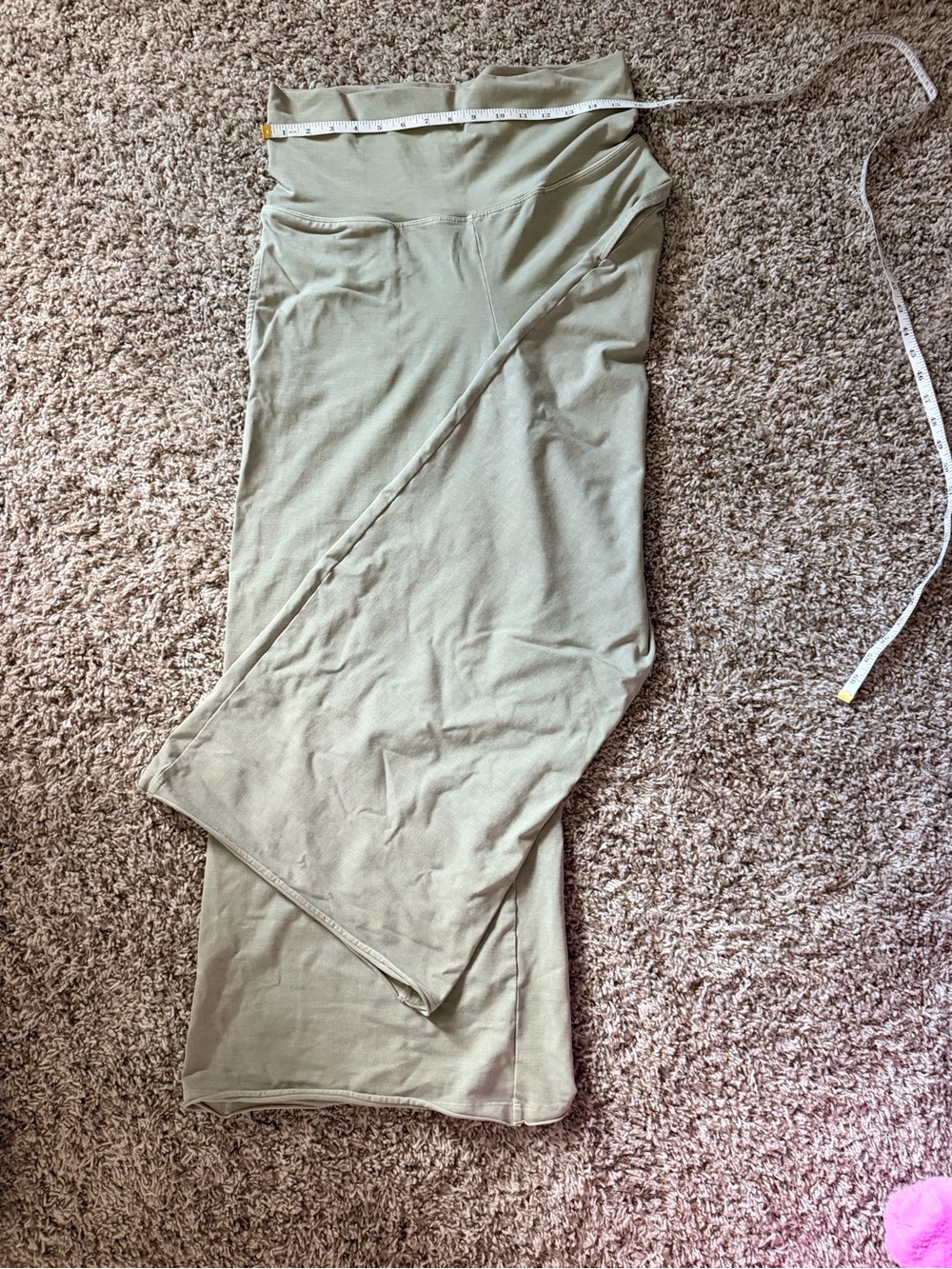 EUC PINK Victoria's Secret Olive Sage Wide-Leg Palazzo Pants with pockets - Picture 3 of 5